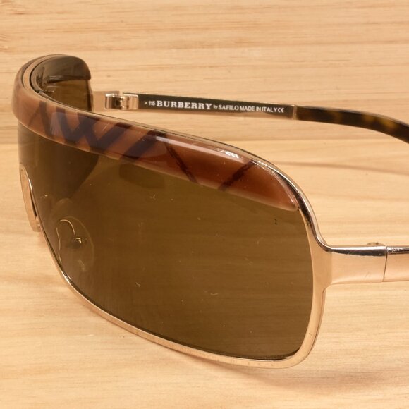 Burberry B8983/SL 7A9 Sunglasses / Brown Shield Wrap / Made in Italy by Safilo - Picture 8 of 10